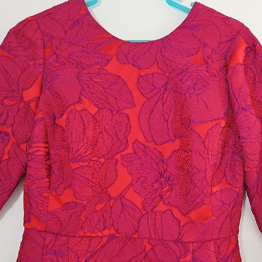 Bigio Collection Size 8 Floral 3/4 Sleeve Dress - Picture 2 of 14